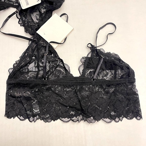 Free People Black Combo Everyday Lace Longline Bralette 2-Pack NWT Size XS - Picture 9 of 12